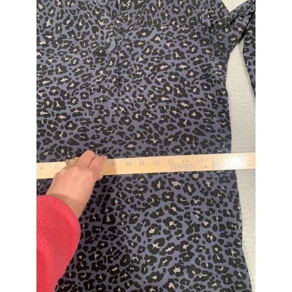 Banana Republic Dress Black Animal Print Dress Long‎ Sleeve Knee Length Size 0 - Picture 4 of 9